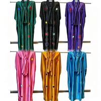 Vêtements pour femmes musulmanes en gros, robe traditionnelle africaine Kaftan Kanga, robe décontractée en satin de soie respirante pour femmes