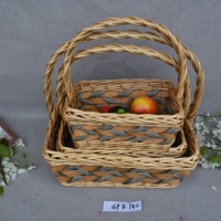 Panier à fruits en rotin naturel tissé à la main avec un motif animal et floral, couleur personnalisable
