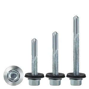 Hex head screw white Zinc plated self drilling tornillo