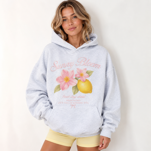 Sweat à capuche graphique pour femme, coupe oversize, épaules tombantes, en coton et polyester molletonné, style streetwear décontracté, certifié OEKO-TEX - Product Image 1