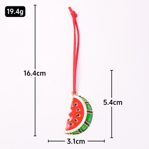<span class=keywords><strong>D</strong></span>écorations de Noël créatives en alliage de zinc en forme de petites tranches de pastèque, pendentifs, <span class=keywords><strong>d</strong></span>écorations de vitrine, cadeau - Product Image 2