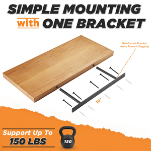 16 Inch Zware Drijvende Plankbeugel Massief Stalen Blinde Ondersteunt Onzichtbare Verborgen Beugels Voor Houten Wandmontage Verborgen - Product Image 3