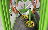 Équipement portable de soin des sabots pour bétail, comprenant une pince hydraulique mobile pour le taillage des sabots de vaches et de bovins, destiné aux fermes d'élevage.