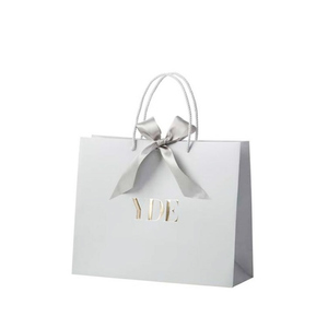 Sacs en <span class=keywords><strong>papier</strong></span> blanc personnalisés pour cadeaux de remerciement, sacs de bienvenue pour <span class=keywords><strong>mariage</strong></span>, sacs pour les entreprises de vente au détail avec ruban et nœud - Product Image 1