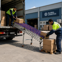 Ligne de convoyeur à rouleaux gravitaire optimisée pour l'espace industriel avec conception Dock-to-Stock pour solution de déchargement de conteneurs 3PL