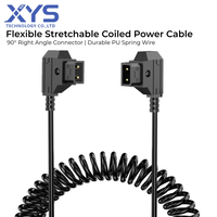 Câble d'extension d'alimentation rétractable en PVC spiralé D-Tap mâle-mâle pour l'utilisation de batteries de caméra et de moniteur