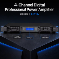 Penguat Daya Digital Kelas D 4 Kanal 1800W 1U Rak Mount untuk Audio Panggung, KTV, dan Audio Acara