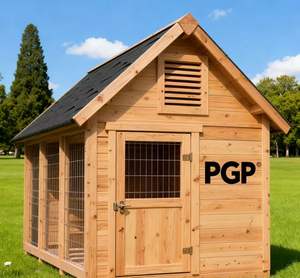 Custodia per cani pesante con piano in legno - Product Image 3