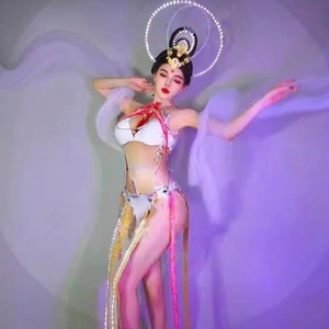 Disfraz de Danza Exótica para Club Nocturno, Estilo Dunhuang, ApSaras Voladora, Tendencia Nacional, con Luces LED, Disfraz Antiguo de Chang'E, 100% - Product Image 4
