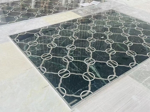 Design di lusso stile europeo e americano <span class=keywords><strong>in</strong></span> marmo tappeto a getto d'acqua mosaico decorazione personalizzata medaglioni pavimento di piastrelle di marmo