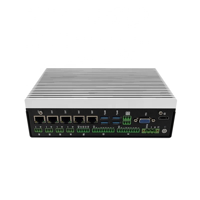 All Aluminum Alloy Material 5*POE LAN Mini Computer Desktop Barebone System Core I3/I5/I7 Embedded Fanless Industrial PC