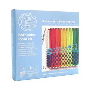 Kit de tissage de dessous-de-plat DIY de la marque SHJ Friendly |   Kit de tissage DIY en plastique avec boucles aux couleurs arc-en-ciel |   Jouet éducatif pour enfants - Product Image 2