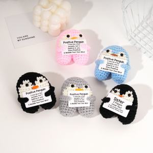 Crochet מותאם אישית חיות צעצועים חמוד מצחיק חיובי מתנות בעבודת יד חג המולד אירוע סוג בובה פינגווין חיובי - Product Image 1