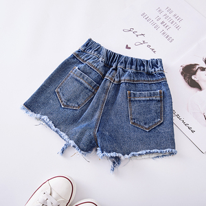 กางเกงยีนส์ขาสั้นเอวสูงสำหรับเด็กผู้หญิงคุณภาพสูงแฟชั่นปี 2019 ขายส่ง - Product Image 4