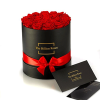 Style populaire cadeau de mariage pour fleur de luxe boîtes à chapeau rondes/Alibaba fournisseur d'or