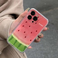 Coque de téléphone Summer Fun 16 Pro Max pour iPhone 15 14 13 12 Soft Cartoon Watermelon Fresh pour Apple Bright Girl Phone