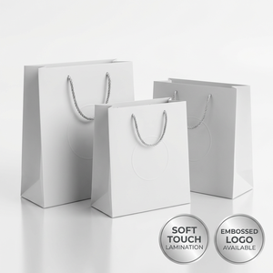 Bolsas de Compras de Papel Kraft con Logotipo para Ropa de Lujo, Bolsas de Regalo Reutilizables, Ecológicas y Reciclables con Cinta y Cuerda - Product Image 4