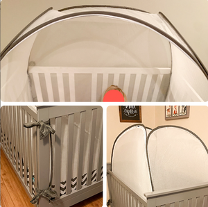 Xách tay trẻ sơ sinh cũi Lều dệt kim vải bé tán giường muỗi Net Bìa mô hình rắn dệt với sợi điền vào trẻ em sử dụng ngoài trời - Product Image 2