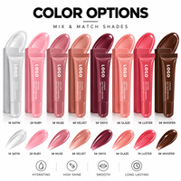 Gloss à lèvres repulpant RTS 10ml en tube souple, haute brillance, hydratant, 8 teintes, faible MOQ 1 pièce, vente en gros, logo personnalisé