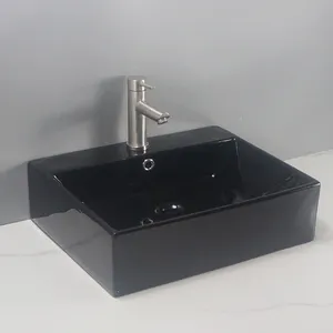 TARPUL高品质现代设计矩形黑色陶瓷台面浴室洗手盆盥洗盆水槽