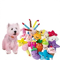 Nouveau jouet sonore en peluche durable et résistant aux morsures pour animaux de compagnie, avec design de fruits de dessin animé pour chiens et chats ; Vente en gros