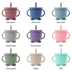 Multifunction 8 Piece Silicone Baby <b>Dinner</b> <b>Set</b> Bpa Free Phthalate Free Non Spill Suction Bowl and Spoon Animal Pattern Eco Frien - Product Image 5