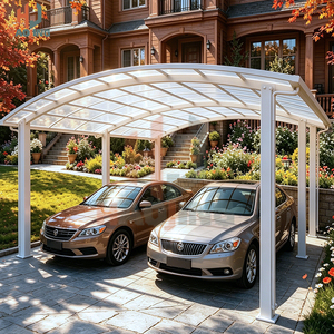 Abri de voiture en aluminium à structure robuste, auvent cantilever, protection contre <span class=keywords><strong>la</strong></span> corrosion, protection intégrale pour véhicules en extérieur - Product Image 5