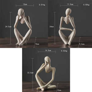 9.5 "düşünür heykeli 3 adet set altın reçine soyut heykel ev dekor için <span class=keywords><strong>Modern</strong></span> figürleri ofis masaüstü kitaplık şekil el sanatları - Product Image 5