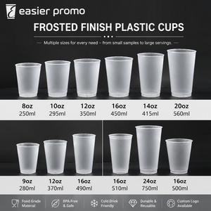 Gobelets en plastique givré personnalisés de 12 oz et 16 oz avec logo personnalisé pour mariage - Product Image 3