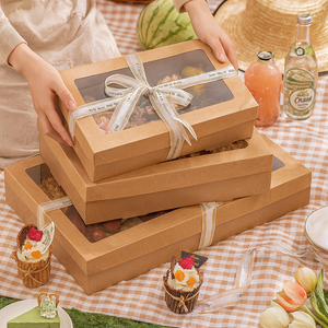 Boîte alimentaire jetable en papier kraft biodégradable avec fenêtre transparente pour les plats à emporter - Product Image 6