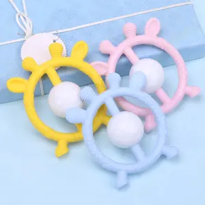 Oem Odm Regenboog Houten Speelgoed Armband Hanger Ketting Siliconen Bijtring Voor Kinderen