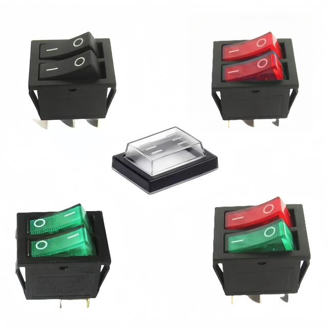 KCD6 Rocker Switch 6 Pin 2 Position On-Off, Marine LED Mini Dual Switch 20A 125V/15A 250V AC, Boat Double Rocker Switch for Car