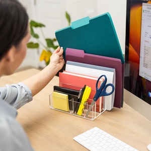 Wholesale for Clear Acrylic Polished Surface <b>Document</b> Storage Holder Desktop File Organizer Custom Logo for Display <b>Folders</b> - Product Image 4