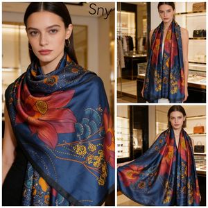 Châle en laine 90 x 180 cm / Écharpe printemps-été pour femme avec motif chaîne et géométrique, cape de protection solaire, longue écharpe – Vente en gros - Product Image 2