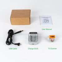 Escáner de Anillo de Dedo Effon T3, Lector de Códigos QR 1D 2D CMOS Manos Libres para Inventario, Logística y Almacén con Motor Newland