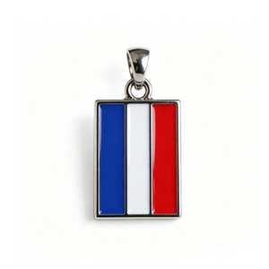 Colgante Rectangular Plateado con la Bandera Francesa, Esmalte Duro, Aleación de Zinc, Souvenir, Joyería Patriótica - Product Image 1