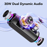 Lampes RGB portables, étanches IPX7, autonomie de 24 heures, haut-parleur 30W, son stéréo, 3 modes d'égalisation, appairage sans fil TWS, plastique, USB