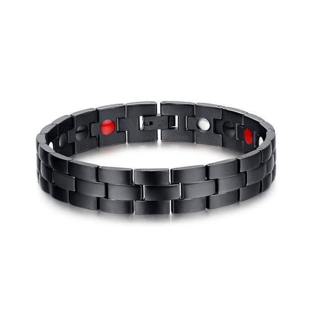 100 Pure Stainless Steel Gold Plated Magnetic Health and  Energy Bracelet with Far Infrared Negative Ion Germanium