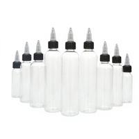 Bouteille compte-gouttes en plastique PET cylindrique de 3 oz à 12 oz pour encre pigmentée, huile capillaire, avec bouchon pulvérisateur et impression sérigraphique 200 ml