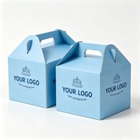 Boîtes à gâteaux pliables personnalisées en gros avec impression, boîtes d'emballage de gâteaux de haute qualité, encre à base de soja, vente chaude, boîtes à gâteaux avec poignée
