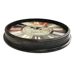 레트로 농촌 스타일 골동품 단일 얼굴 바늘 디스플레이 간단한 골동품 스타일 장식 벽 시계와 12 인치 석영 벽시계 - Product Image 3