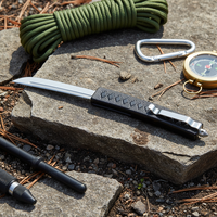 Couteau de chasse et de camping 2026 de haute qualité avec lame en acier inoxydable 5CR15 non réglable, manche en alliage de zinc noir, qualité industrielle OEM
