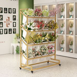 Étagère de présentation de fleurs en métal multi-niveaux pour fleuriste de supermarché, pour l'affichage de plantes vertes et de fleurs en magasin, mariages, usage domestique - Product Image 1