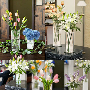 Jarrones al por Mayor Estilo Nórdico, Floreros de Mesa, Floreros Cilíndricos, Jarrones de Vidrio Transparente para Centros de Mesa de Boda - Product Image 2