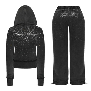 Conjunto de Suéter Cárdigan Corto con Cremallera y Pedrería Estilo Y2K para <span class=keywords><strong>Mujer</strong></span>, Corte Ajustado, Inspirado en Moda Europea y <span class=keywords><strong>Americana</strong></span> - Product Image 5
