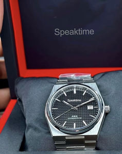 Reloj TISSOTI PRX Clásico de Lujo SPEAKTIME, Ultrafino de Alta Gama, Correa de Acero Inoxidable de 40/35 mm, Calendario y Fecha - Product Image 3