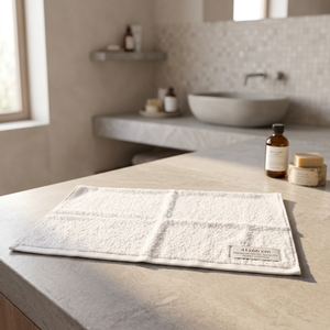 Serviette de toilette en coton blanc 30 x 30 cm carrée unie - Product Image 4