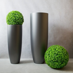Glass Fiber Silver-gray Round Floor-standing <b>Large</b> Minimalist Modern Home Decor <b>Ornament</b> for Model Rooms - Product Image 2