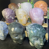 Vente en gros : Ornement artisanal moderne en cristal de quartz rose, sculpture extraterrestre en pierre précieuse pour la décoration
