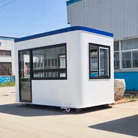 Kiosque de sécurité modulaire résistant aux intempéries en acier anticorrosion avec auvent rétractable pour villa et accès au parking